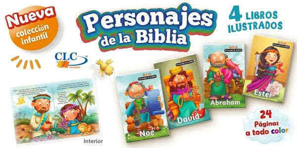 Es una nueva colección de 4 libros de personas de la biblia a todo color, 3D