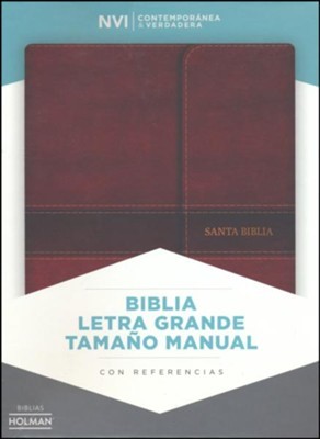 NVI Biblia Letra Grande Tamaño Manual (Piel fabricada Marron Broche)