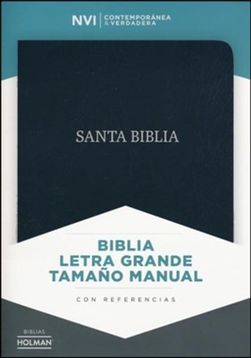 NVI Biblia Letra Grande Tamaño Manual (Piel fabricada Negro Con Indice)