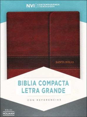 NVI Biblia Compacta Letra Grande (Piel fabricada Marron Broche Con Indice)