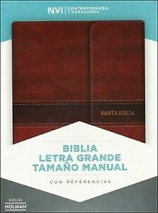NVI Biblia Letra Grande Tamaño Manual Con Índice (Simil Piel Marron Cierre Broche)