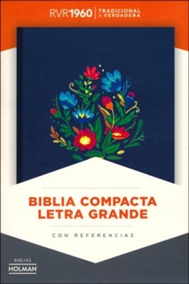 RVR 1960 Biblia Compacta Letra Grande (Tapa Dura Tela Bordado Con Indice)