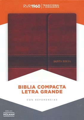 RVR 1960 Biblia Compacta Letra Grande (Piel fabricada Marron Broche Con Indice)