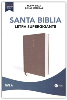 NBLA Biblia Letra Super Gigante Edición Letra Roja (Tapa Dura Tela Color Gris)