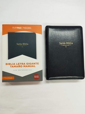 RVR60 Biblia Letra Gigante Tamaño Manual (Imi Piel Verde Negra, Indice, Ziper)