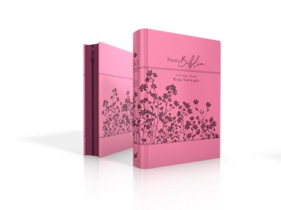 RVR 1960 Biblia Edición Zíper Letra Gigante (Índice, Canto Dorado, Piel Rosa Flores)