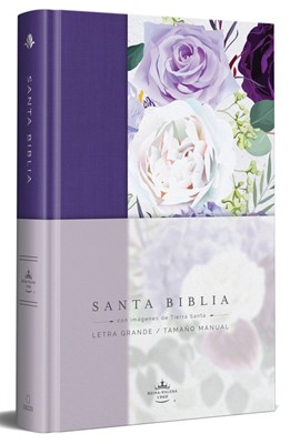 RVR 1960 Biblia Letra Grande Flores Morado (Zíper, Letra Grande, Canto Dorado)