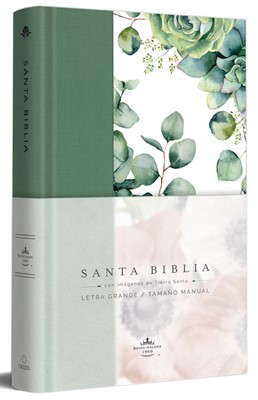 RVR 1960 Biblia Letra Grande Flores Verde (Zíper, Letra Grande, Canto Dorado)