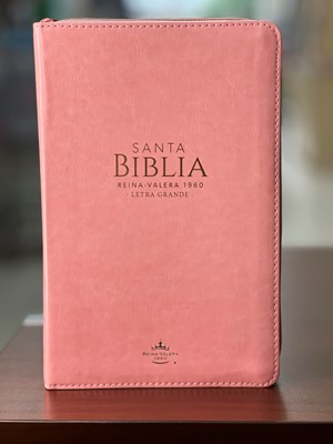 RVR 1960 Biblia Clásica Letra Grande Zíper (Imitación piel, índice, rosado)