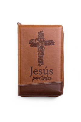 RVR 1960 Biblia de Promesas Jesús para Todos (Imitación de cuero, color café, índice, zíper)