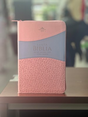 RVR Biblia Clásica Letra Grande (Imitación piel, zíper, rosa, azul)