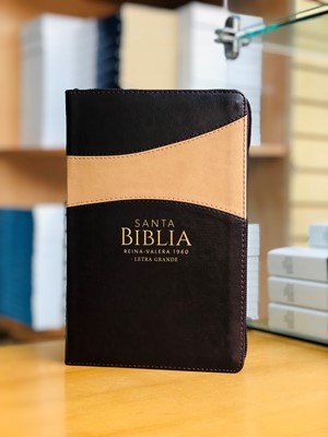 RVR 1960 Biblia Clásica Letra Grande (Imitación Piel, Bitono Café/Crema, Zíper)