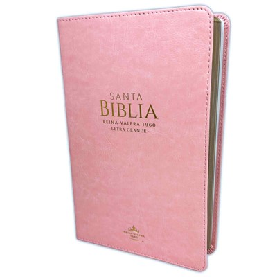 RVR 1960 Biblia Letra Grande Tamaño Manual (Imitación piel, alta calidad, rosa)