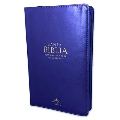 RVR 1960 Biblia Tamaño Manual Letra Grande Zíper (Imitación piel, alta calidad, lila)