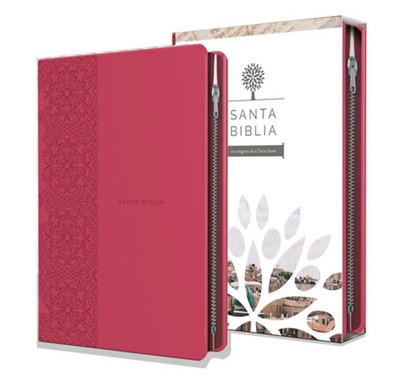 RVR1960 Biblia Letra Grande Tamaño Manual y Zíper (Símil Piel Fucsia)