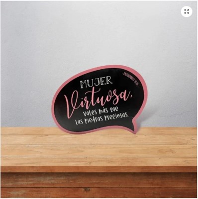 Adorno Diálogo Mujer Virtuosa (Madera)