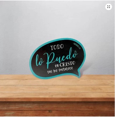 Adorno Diálogo Todo lo Puedo en Cristo (Madera)