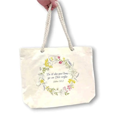 Bolso de Algodón con Agarradera Trenzada – “El Día que Temo” (Tela)