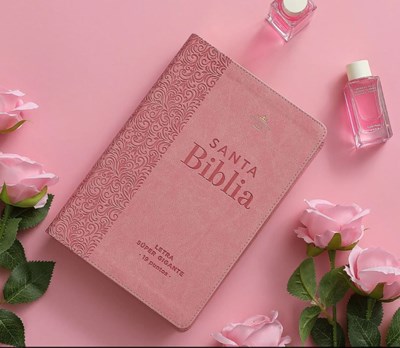 RVR 1960 Biblia Abba Letra Súper Gigante Floral (Imitación Piel)