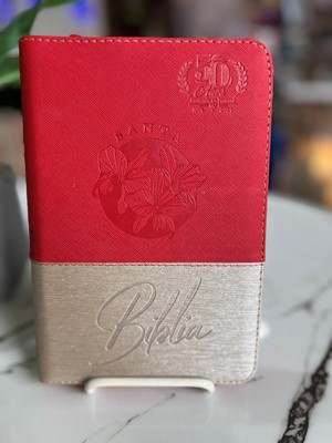RVR 1960 Biblia de Letra Grande (Símil Piel con Zipper, Beige/Rojo)