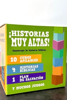 Juego Didáctico ¡Historias Muy Altas!: 10 Cubos Apilables Bíblicos