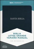 NVI Biblia Letra Grande Tamaño Manual (Piel fabricada Negro Con Indice)