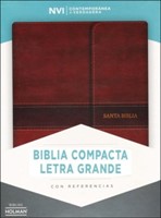 NVI Biblia Compacta Letra Grande (Piel fabricada Marron Broche Con Indice)