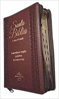 RVR1960 SBU Biblia Letra Grande Tamaño Manual Con indice y Concordancia (Imitacion Piel Marron, Zíper)