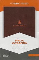 RVR1960 Biblia Ultrafina con Referencias Índice (Piel Fabricada, marrón)