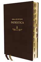 RVR Biblia de Estudio Patrística (Piel Cuero, Índice, Marrón, Interior a dos tonos)