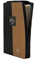 RVR 1960 Biblia Letra Gigante Zíper (Imit. piel, alta calidad, índice, negro-café)