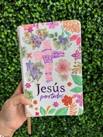 Biblia Jesús para Todos Ilustrada por Evelyn Cedeño Leal (Imitación de cuero, color marfil)