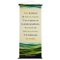 Pergamino de Lona Grande Impreso a Color - Fíate de Jehová de todo tu Corazón (Lona)